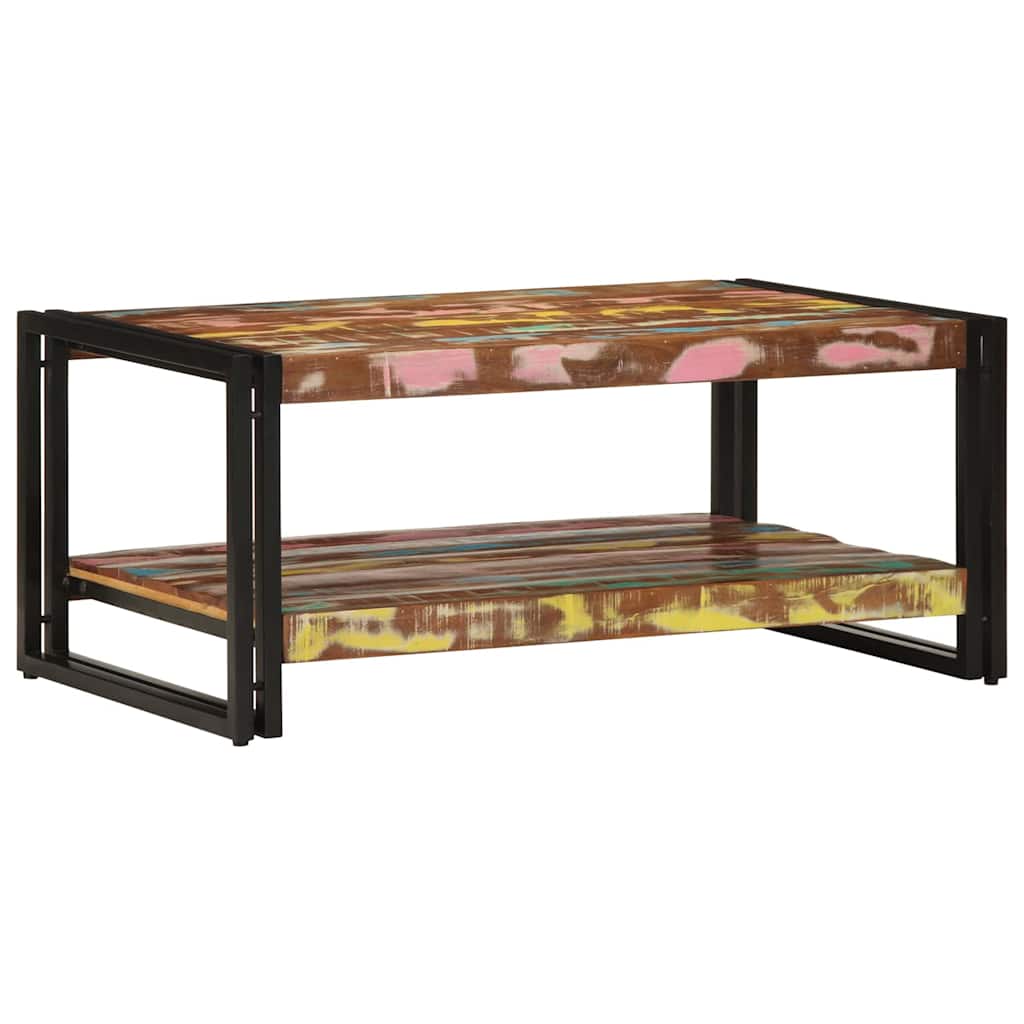Coffee Table Multicolour 90x50x38 cm Solid Wood Reclaimed